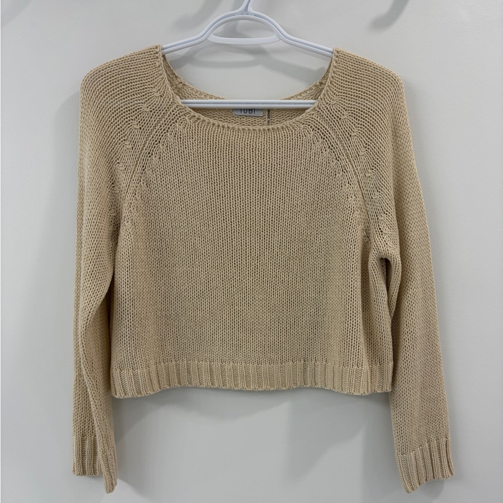 TOBI Cream/Beige Knit Crop Sweater